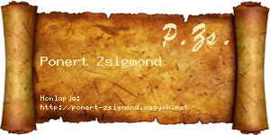 Ponert Zsigmond névjegykártya